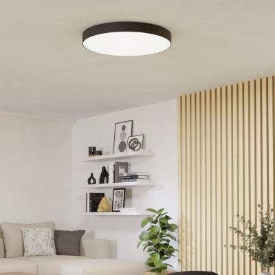 Plastična moderna pametna stropna svjetiljka crna, Germen, 36,5 W, LED RGBW, s daljinskim upravljačem