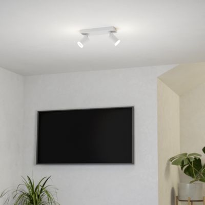 Aluminijska moderna pametna stropna svjetiljka bijela, Mayke, 3,7 W, LED RGBW