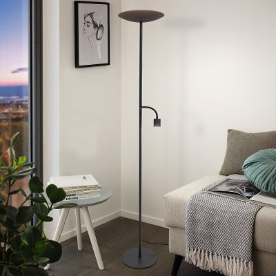 Čelična moderna podna lampa crna, Crijn, 26,5 W, LED 2700 K, s dodirnim prigušivačem