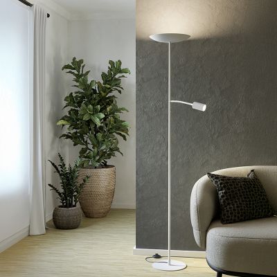Čelična moderna podna lampa bijela, Crijn, 26,5 W, LED 2700 K, s dodirnim prigušivačem