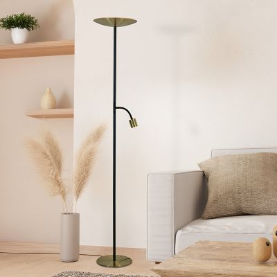 Čelična moderna podna lampa mjeda, Crijn, 26,5 W, LED 2700 K, s dodirnim prigušivačem