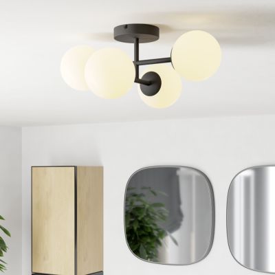 Čelična moderna stropna rasvjeta crna, Cornee, 4,2 W, LED 2700 K, IP44