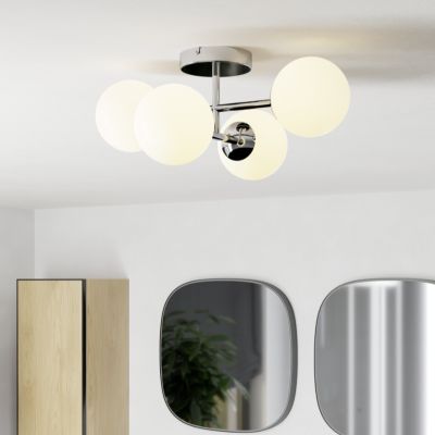 Čelična moderna stropna rasvjeta krom, Cornee, 4,2 W, LED 2700 K, IP44