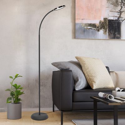 Plastična moderna podna lampa crna, Querine, 5,5 W, LED white switch, s 3-stupanjskim prigušivanjem