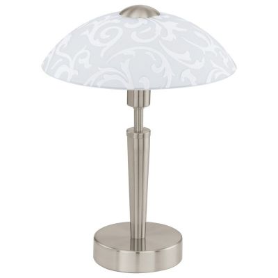 Čelična klasična stolna lampa nikalna, Adi, s dodirnim prigušivačem