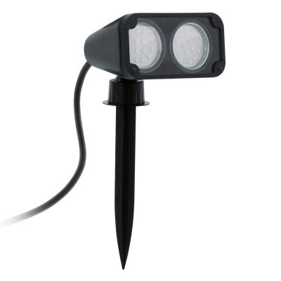 Plastična lampa s šiljkom crna, Judy, IP44, s prekidačem