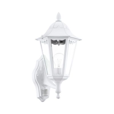Aluminijska klasična vanjska zidna lampa sa senzorom pokreta bijela, Leanna, IP44