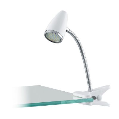Plastična lampa s klemmom bijela, Silvie, s prekidačem