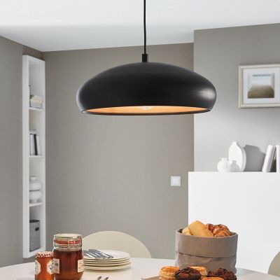 Metalna moderna kupolna lampa crna, Mogano