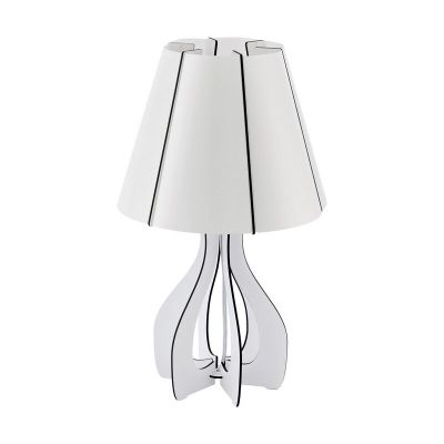 Drvena rustikalna stolna lampa bijela, Bergama, s prekidačem
