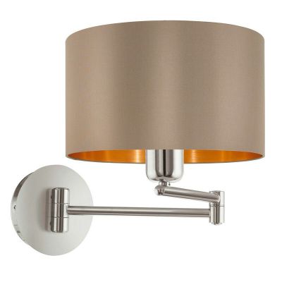 Tkaninska moderna zidna lampa zlata, Terme, s prekidačem