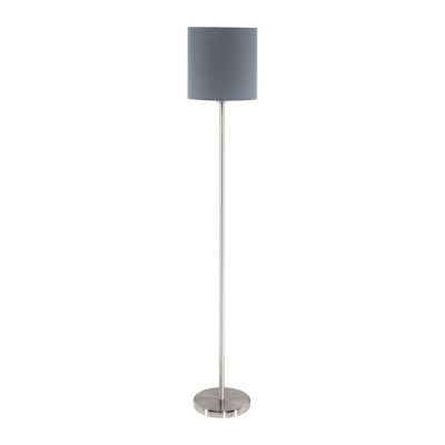 Tkaninska moderna podna lampa siva, Abano, s prekidačem