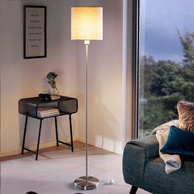 Tkaninska moderna podna lampa taupe, Abano, s prekidačem
