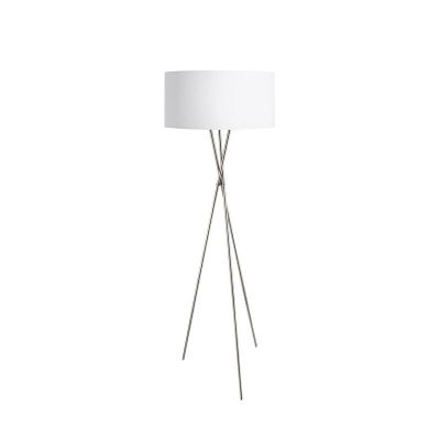 Tkaninska moderna podna lampa s tri noge bijela, Anuschka, s prekidačem