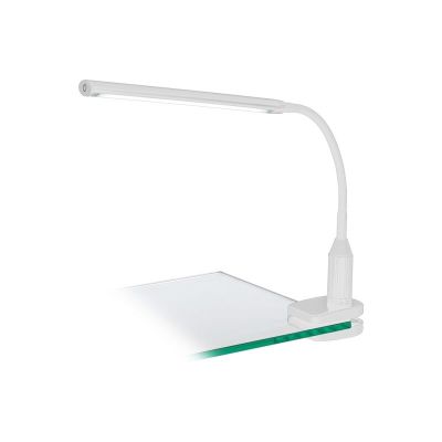Plastična moderna lampa s klemmom bijela, Brennan, 4 W, LED 4000 K, s prekidačem