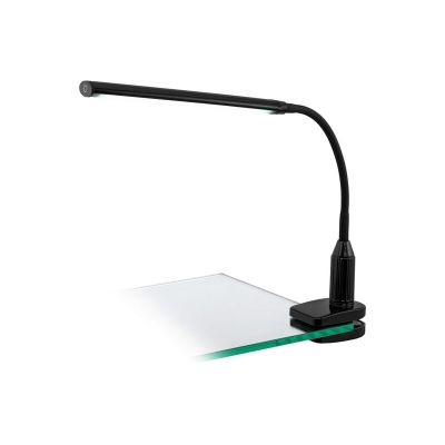 Plastična moderna lampa s klemmom crna, Brennan, 4 W, LED 4000 K, s prekidačem