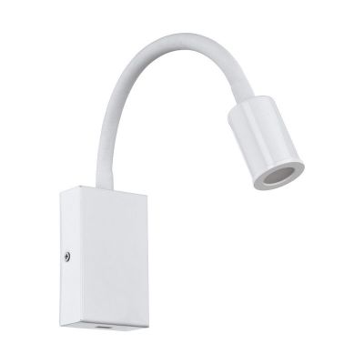Plastična moderna zidna lampa bijela, Cafer, 4 W, LED 3000 K, s prekidačem