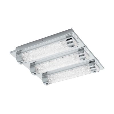 Staklena dizajnerska stropna rasvjeta krom, Iris, 7 W, LED 4000 K, IP44