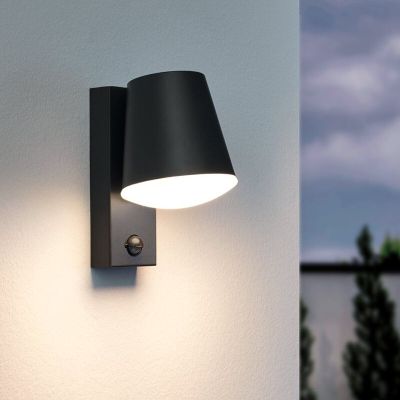 Metalna moderna vanjska zidna lampa sa senzorom pokreta antracit, Aiden, IP44