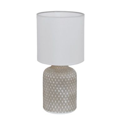 Keramička stolna lampa siva, Angele, s prekidačem