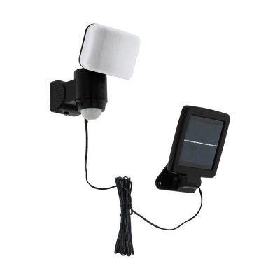 Plastična solarna vanjska zidna lampa crna, Frits, 5 W, LED 6500 K, IP44