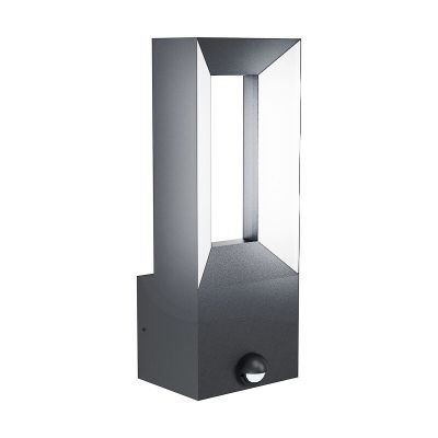 Aluminijska moderna vanjska zidna lampa sa senzorom pokreta crna, Larisa, 5 W, LED 3000 K, IP44