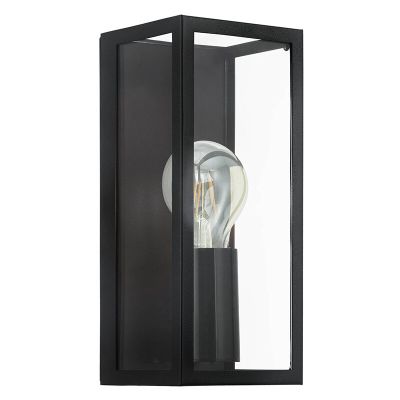 Staklena moderna zidna lampa za kupaonicu crna, Amadou, IP44