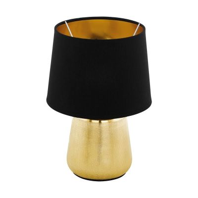 Keramička stolna lampa zlata, Elvin, s prekidačem