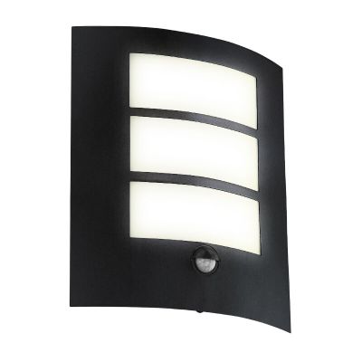 Čelična moderna vanjska zidna lampa sa senzorom pokreta crna, Elyana, IP44
