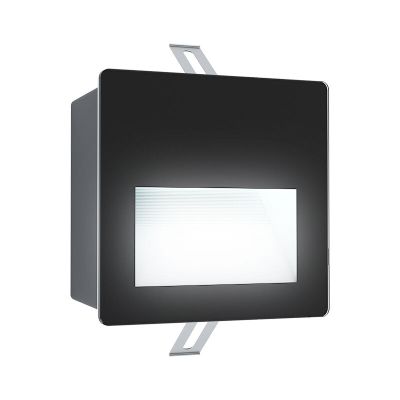 Aluminijska moderna ugradna vanjska zidna lampa crna, Luigino, 3,7 W, LED 4000 K, IP65