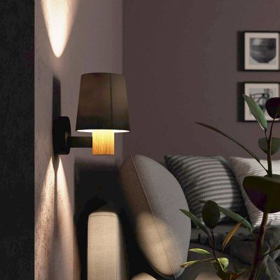 Tkaninska rustikalna zidna lampa taupe, Teodora