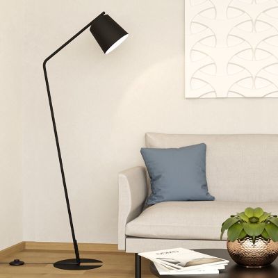 Aluminijska industrijska podna lampa crna, Jasmyn, s prekidačem