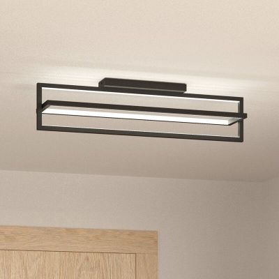 Aluminijska moderna stropna rasvjeta crna, Lianne, 34 W, LED podesiv od tople do hladne bijele, s 3-stupanjskim prigušivanjem