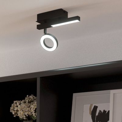 Aluminijski moderni stropni reflektor crni, Madelinde, 3,2 W, LED 3000 K