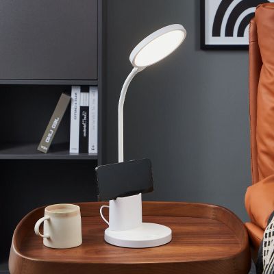 Plastična stolna lampa bijela, Vinnie, 2,1 W, LED podesiv od tople do hladne bijele, s 3-stupanjskim prigušivanjem