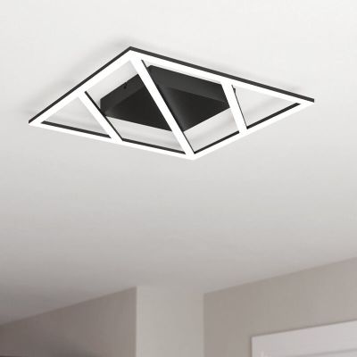 Aluminijska dizajnerska plafonjera crna, Kenley, 21 W, LED podesiv od tople do hladne bijele, s 3-stupanjskim prigušivanjem