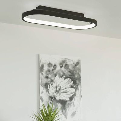 Aluminijska moderna stropna rasvjeta crna, Maira, 27 W, LED 3000 K, s 3-stupanjskim prigušivanjem