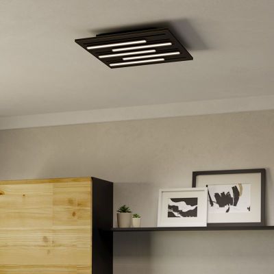 Aluminijska moderna plafonjera crna, Pitrignani, 20 W, LED RGBW, s daljinskim upravljačem