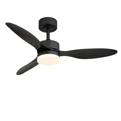 Crni moderni metalni stropni ventilator, Herre, 20W, podesiva LED svjetlost od tople do hladne bijele, s daljinskim upravljačem