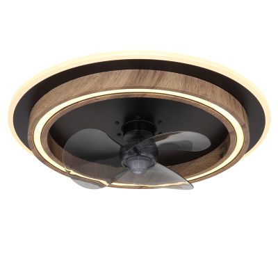 Smeđi moderni plastični stropni ventilator, Lamine, 32W, podesiva LED svjetlost od tople do hladne bijele, s daljinskim upravljačem