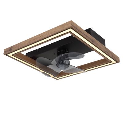 Smeđi moderni plastični stropni ventilator, Lamyea, 24W, podesiva LED svjetlost od tople do hladne bijele, s daljinskim upravljačem