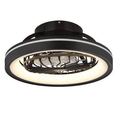 Crni moderni plastični stropni ventilator, Lenard, 40W, podesiva LED svjetlost od tople do hladne bijele, s daljinskim upravljačem