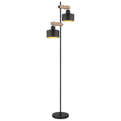 Metalna moderna podna lampa crna, Riemmer, s prekidačem