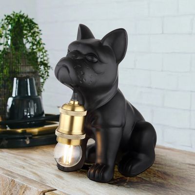 Keramička stolna lampa crna, Dogan, s prekidačem