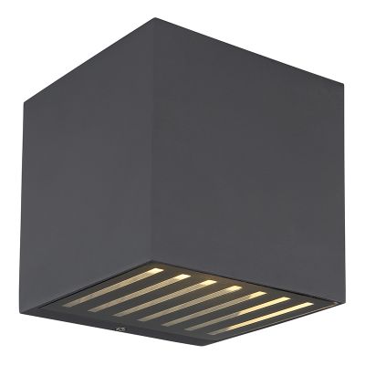 Aluminijska moderna dvosmjerna zidna lampa antracit, Moesha, 6 W, LED 3000 K, IP54