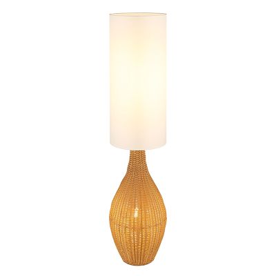 Tkaninska rustikalna podna lampa bijela, Nelleke, s prekidačem