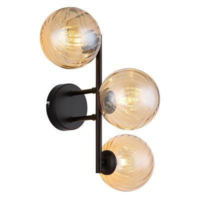 Staklena retro zidna lampa jantarna, Ozan