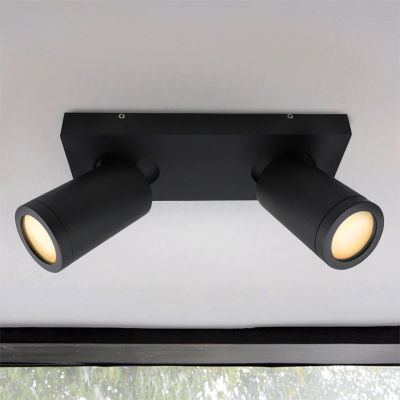 Moderni stropni reflektor crni, Kenan, IP44