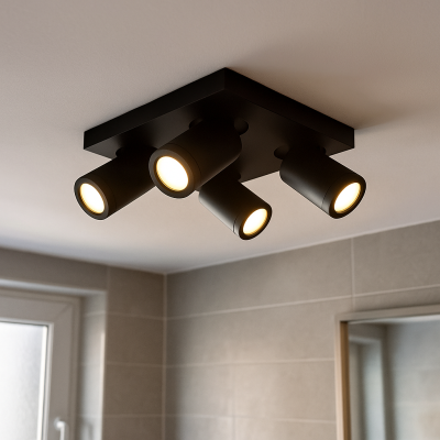 Moderni stropni reflektor crni, Kenan, IP44