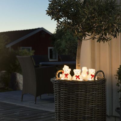 LED polarni medvjedi s mašnom, 3D božićni motivi - Set od 5, za unutarnju i vanjsku upotrebu